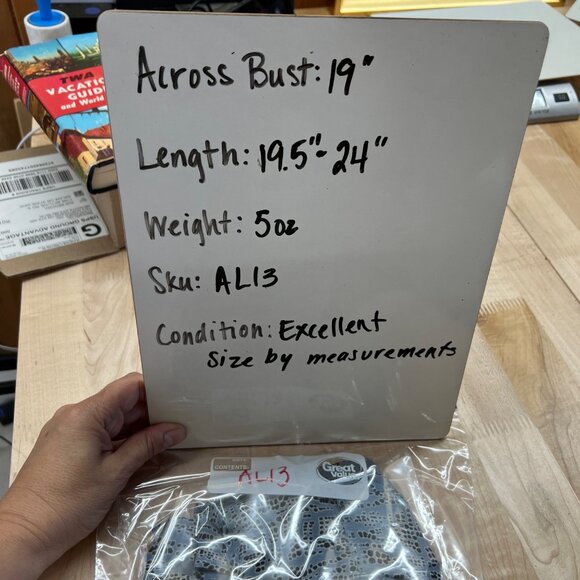 Astr Sleeveless Draped V-Neck Blouse Blue Black Size Medium - Picture 9 of 10